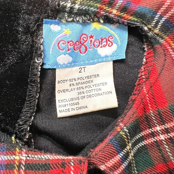 Cre8ions holiday dress terroir dog Christmas dress 2t red black - Picture 3 of 7